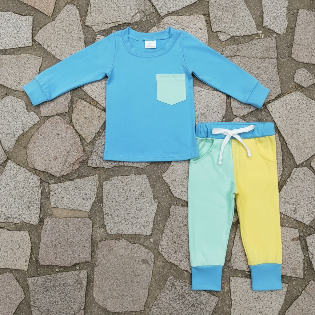 solid colorful jogger outfit boy clothing