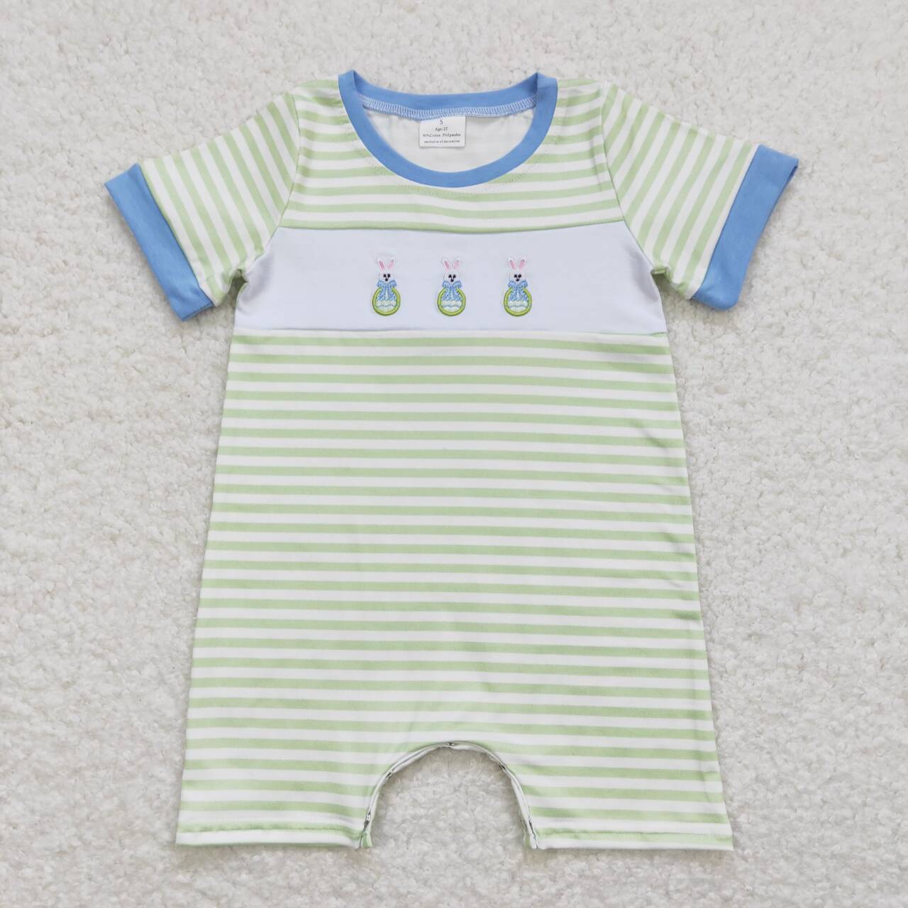baby boy easter embroidery romper