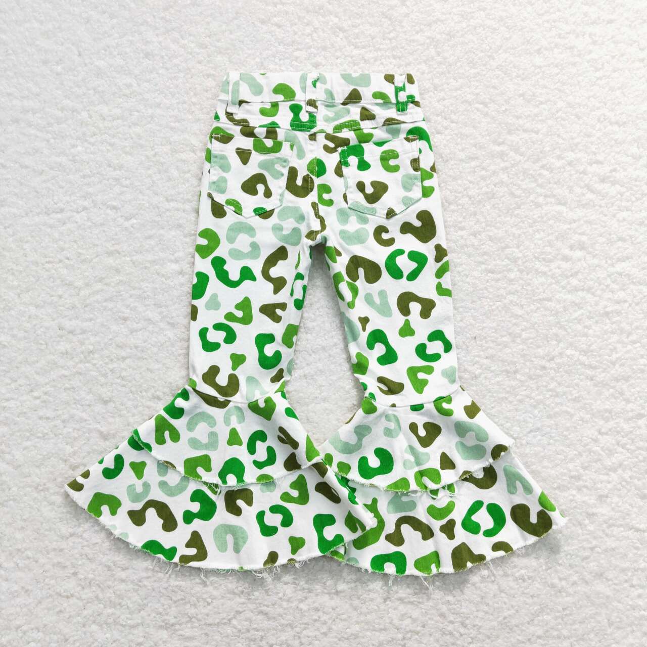 st patrick girls jeans, green leopard denim pants