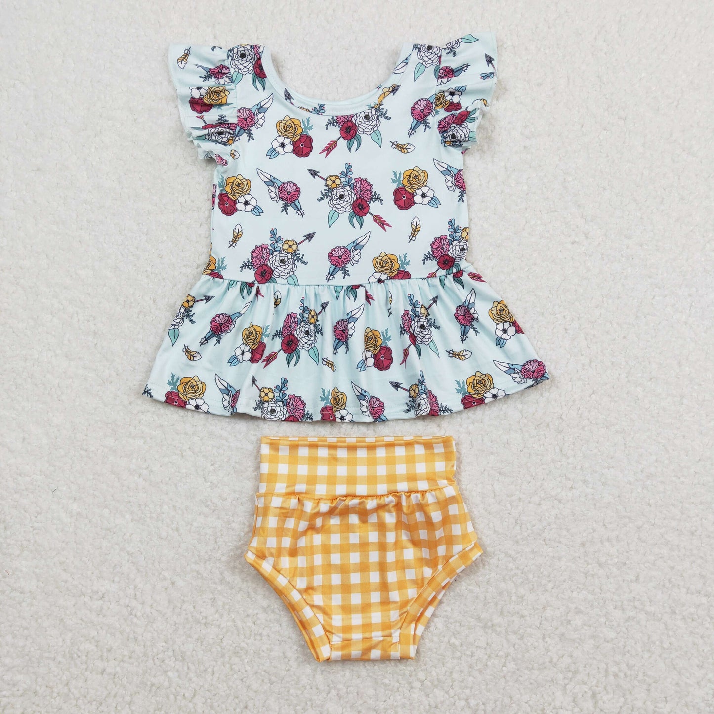 baby girl summer bummie set floral