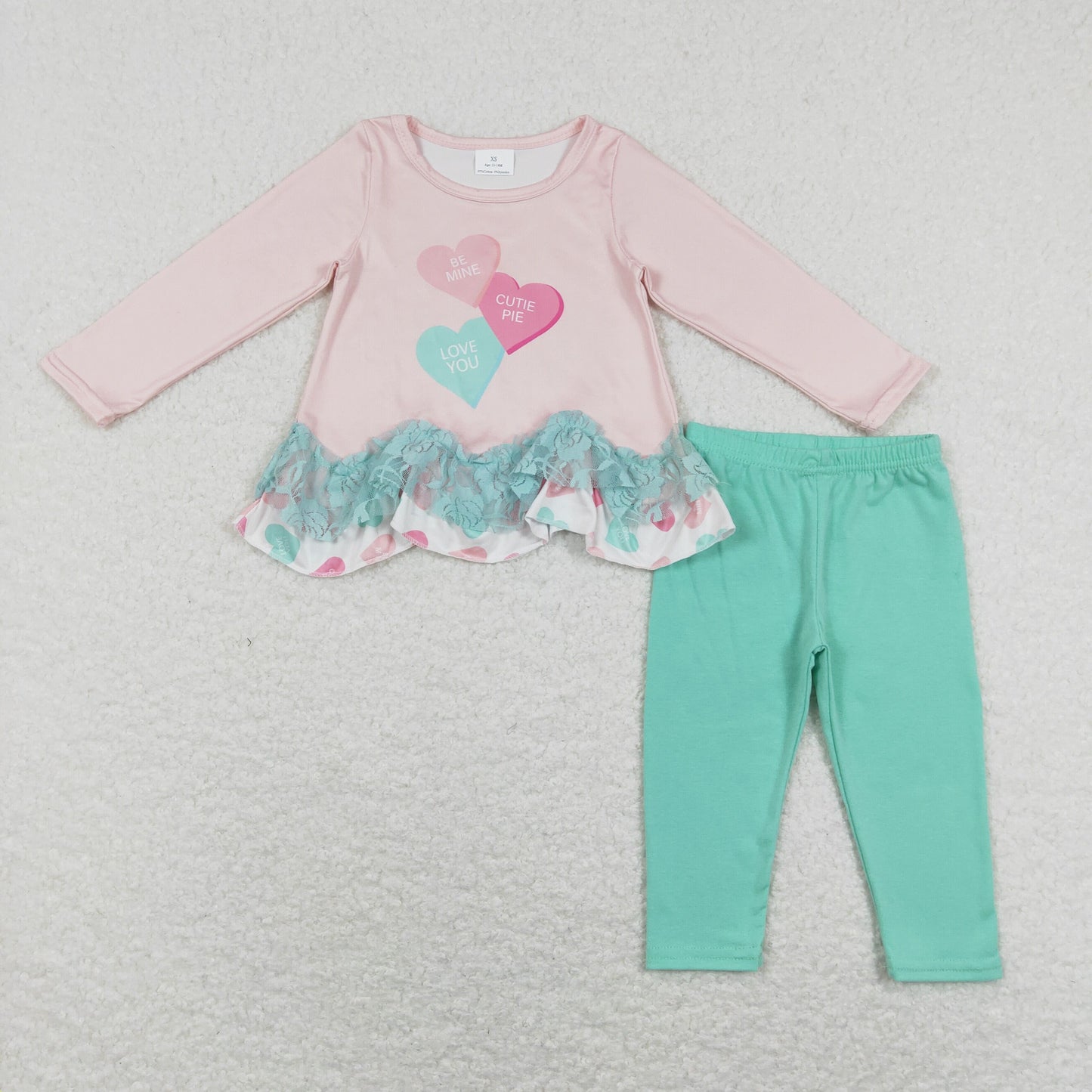 baby girl valentine's day clothing be mine love you legging set