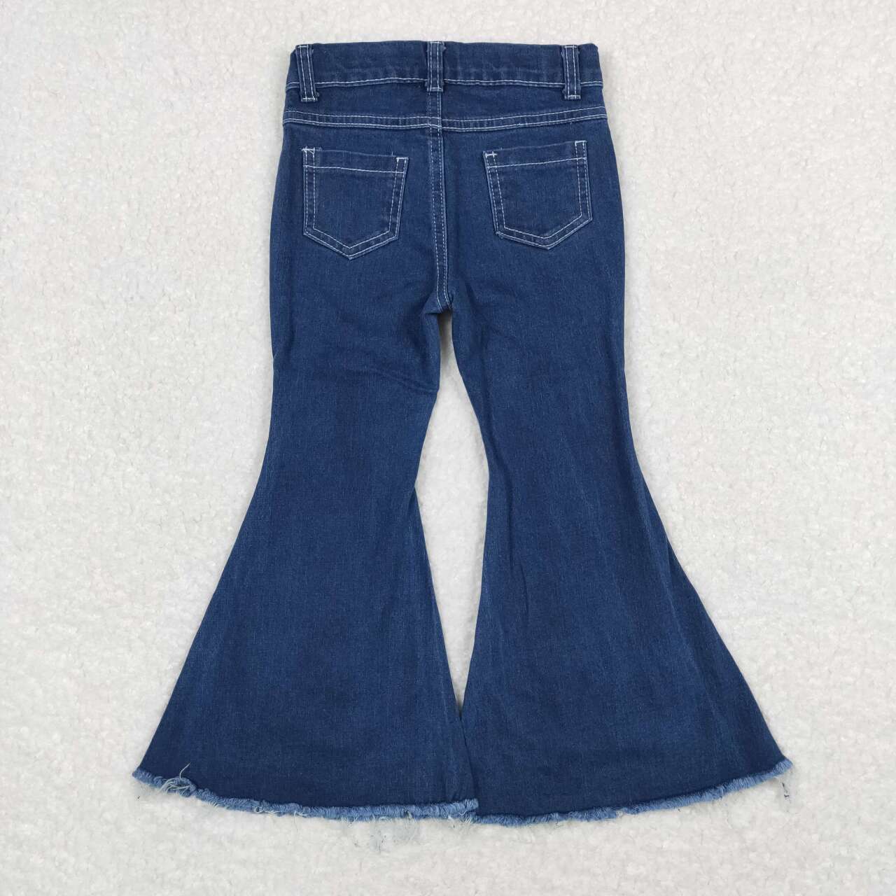 solid dark blue washed denim pants toddler girls jeans