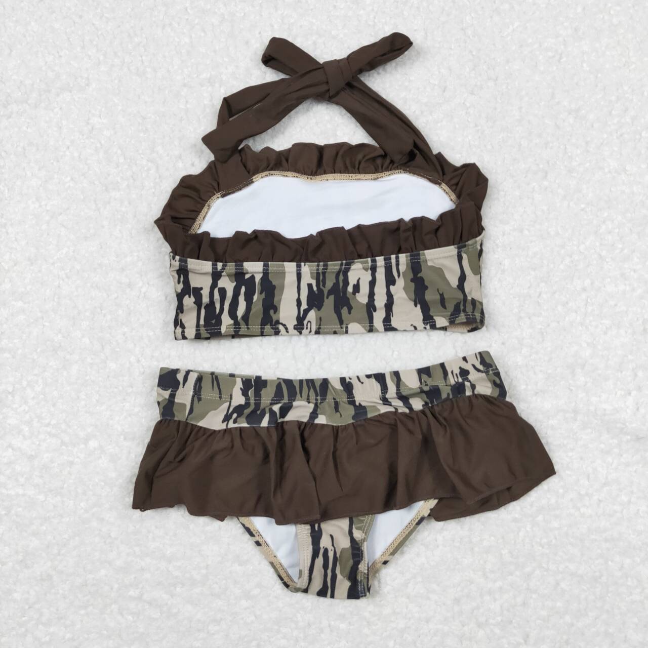 halter camo print girl two piece swimsuit