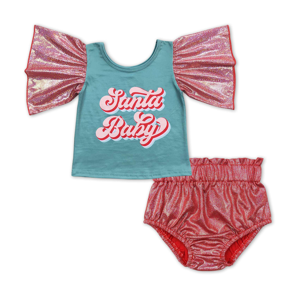 baby girl christmas bummie set