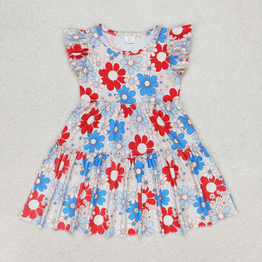 red white blue flower girl patriotic dress