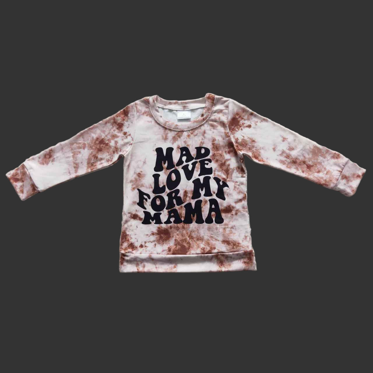 Mad love for my mama baby girl bleached pullover sweater