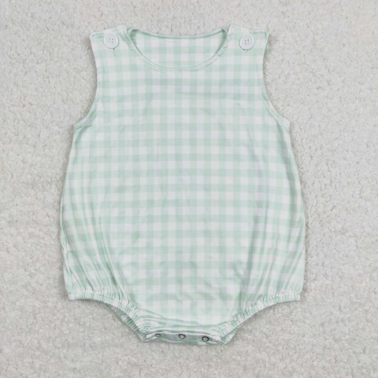 baby boy green plaid tank bubble