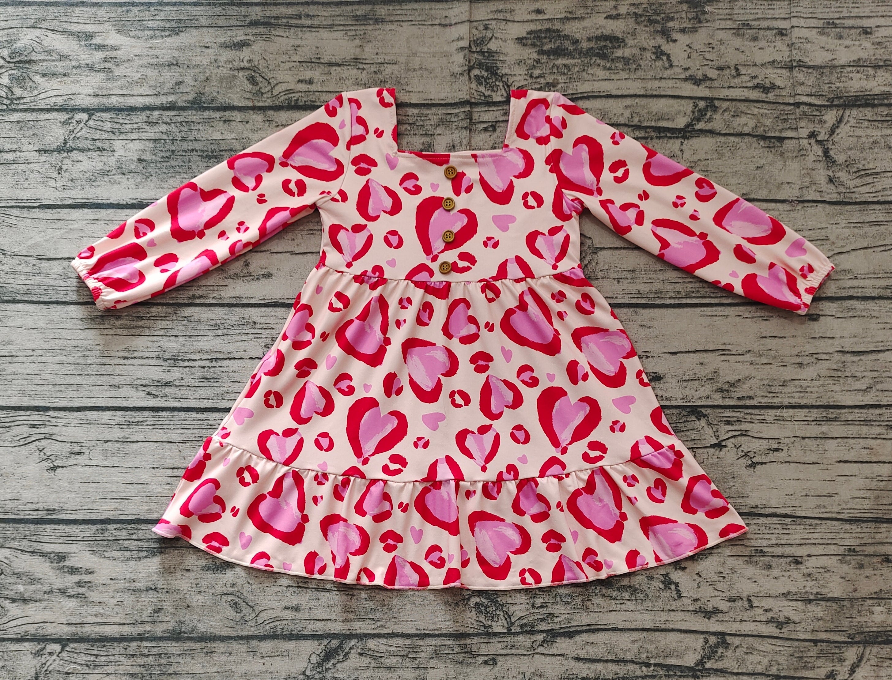 Heart Ring Layered Long Sleeves Dress