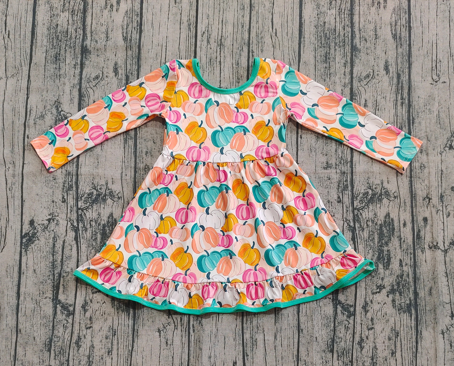 pre order colorful pumpkin twirl dress
