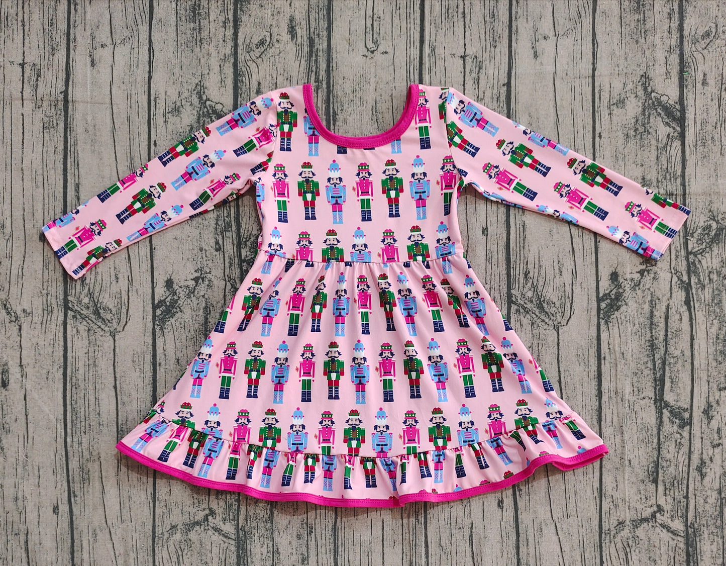 pre order long sleeve pink nutcracker dress