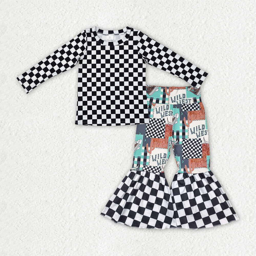 wild west checkered bell bottom outfit