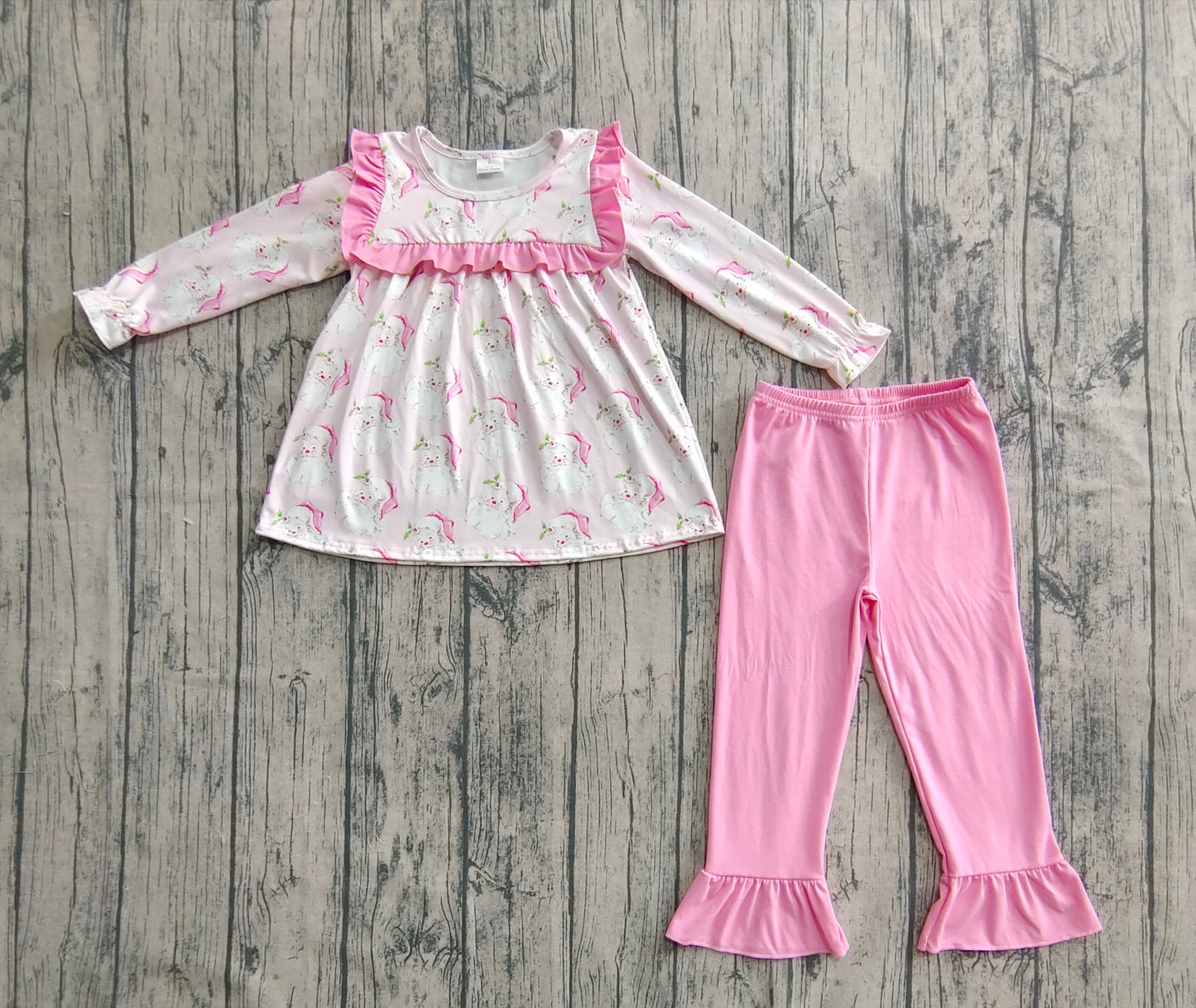 pre order pink santa pants set
