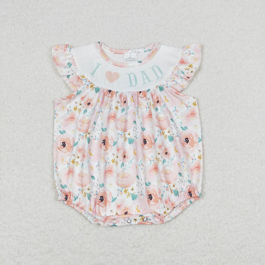 baby girl i love dad floral romper