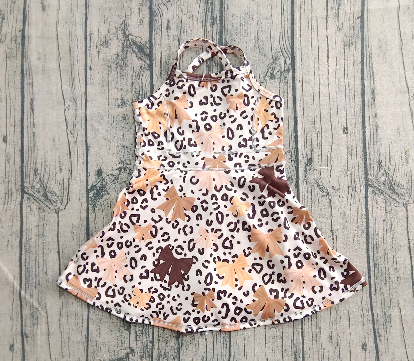 brown bow coquette girl active dress