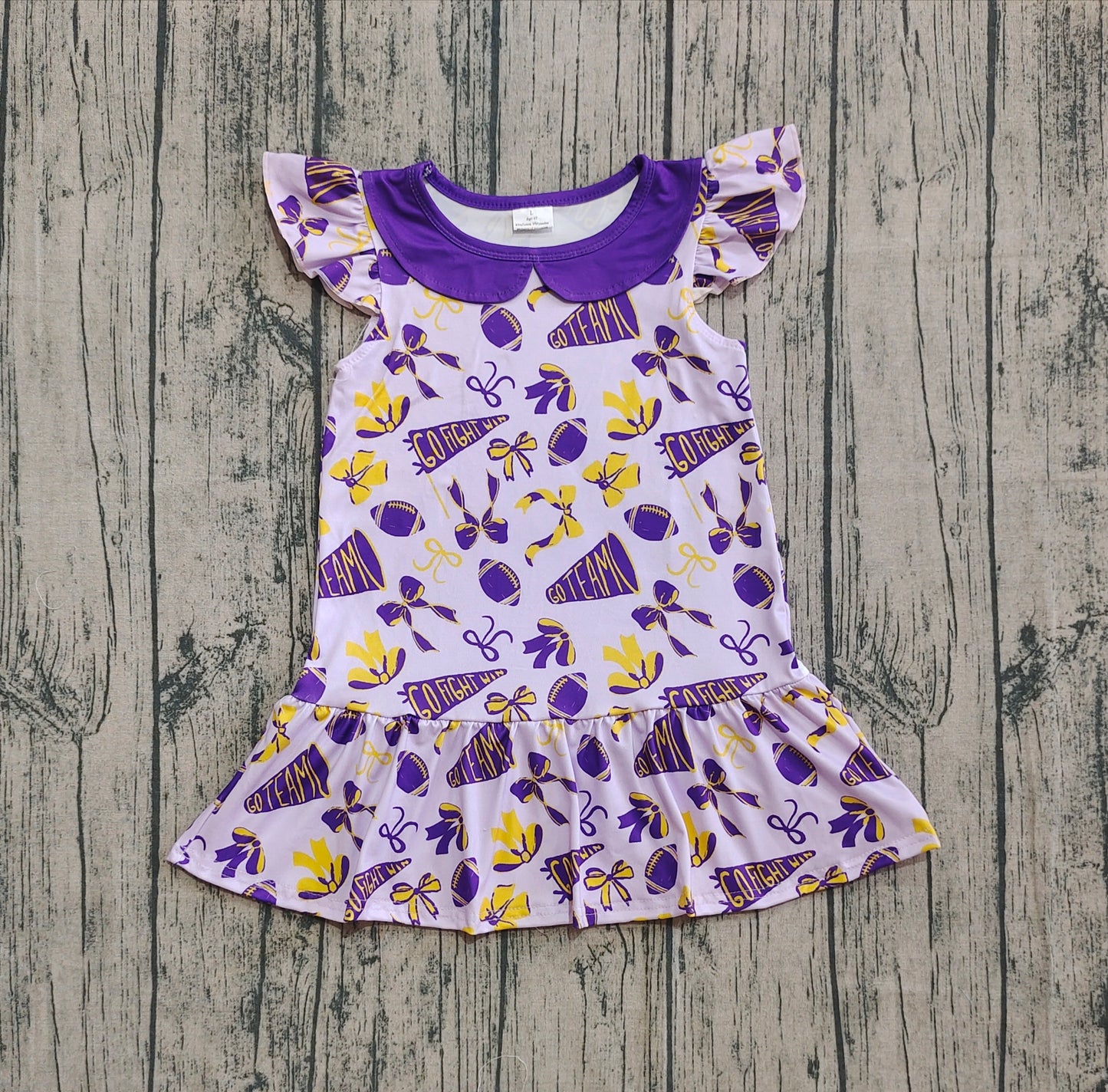 pre order go team flutter dress purple