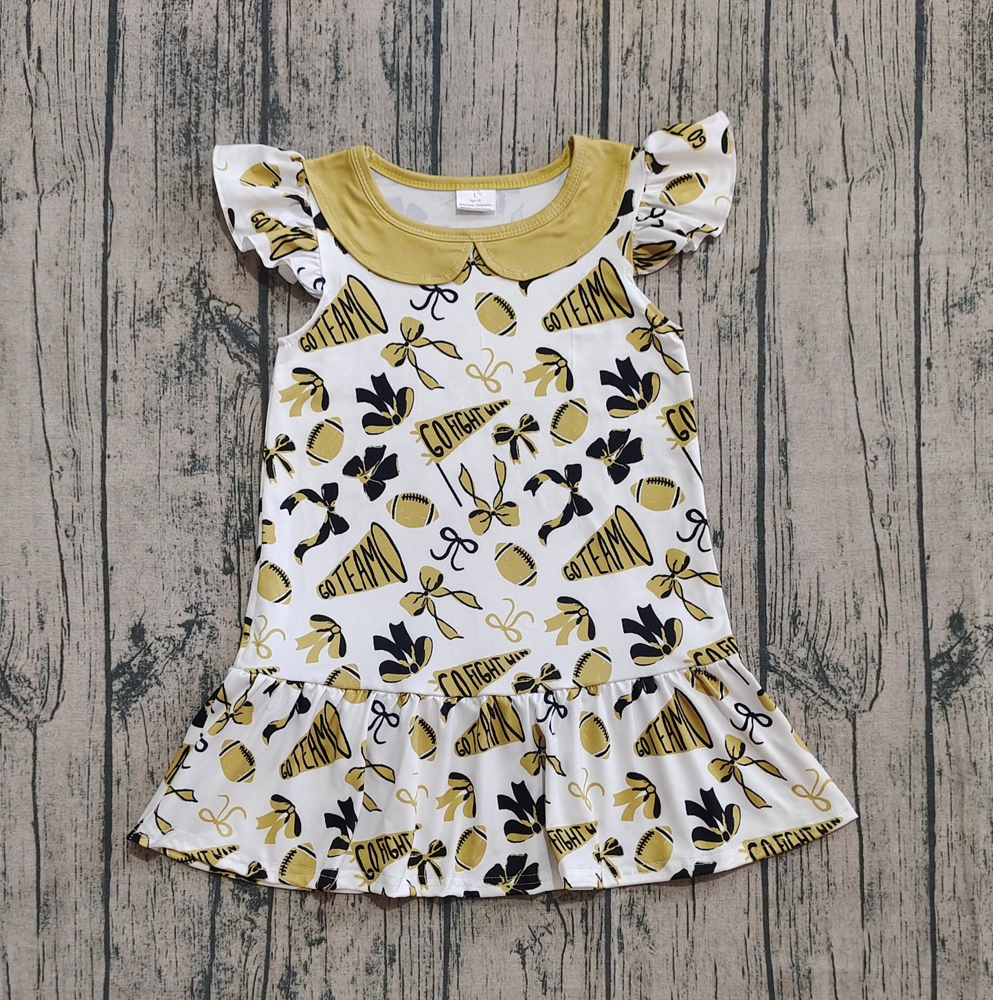 pre order go team flutter dress gold