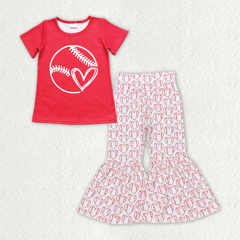 girl clothes baseball bells set
