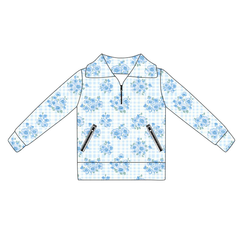 pre order baby girl long sleeve zipper pullover
