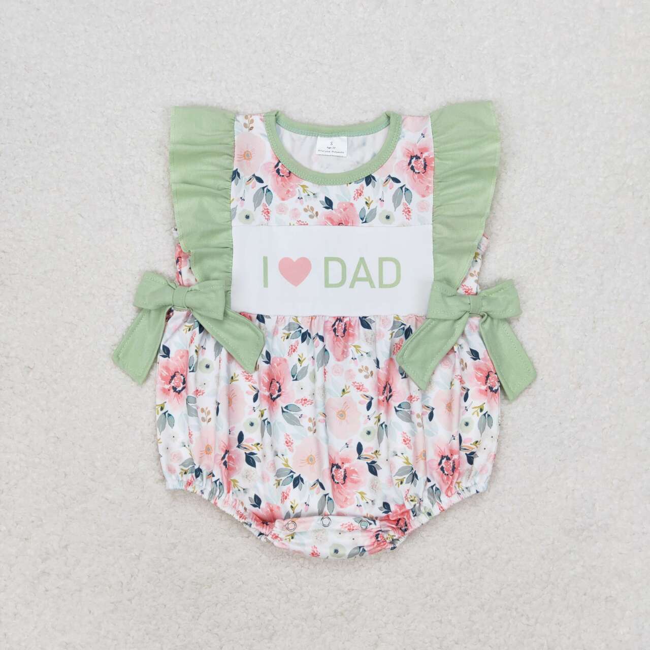 i love dad flower bow romper