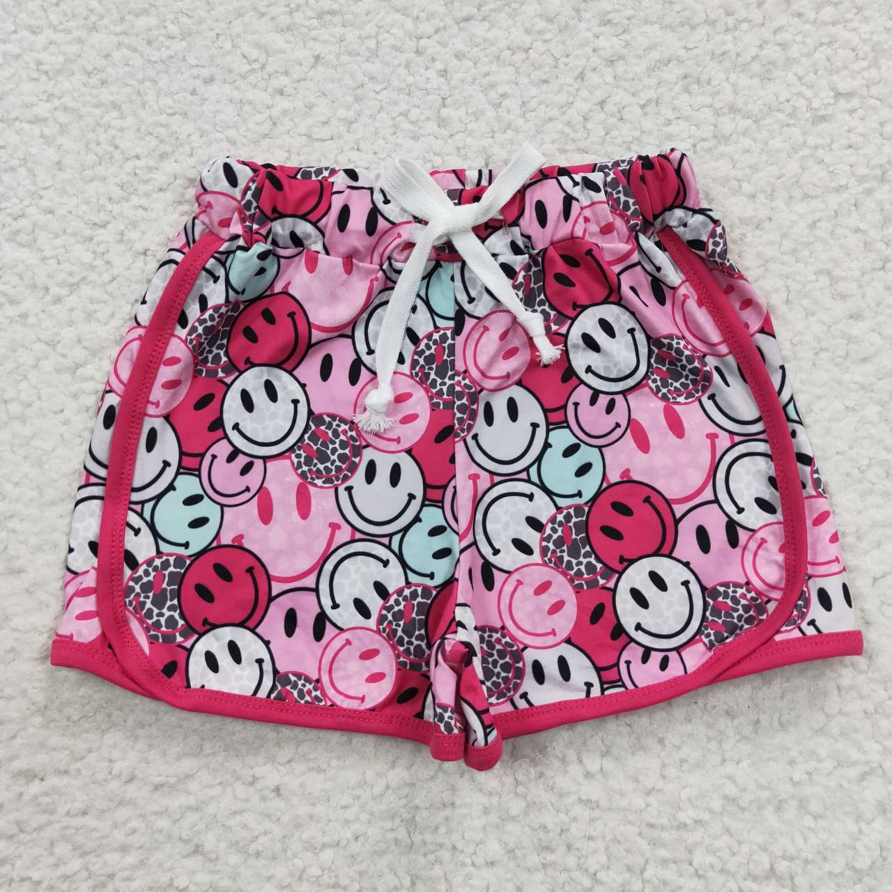 hippie smiley girl’s gym shorts