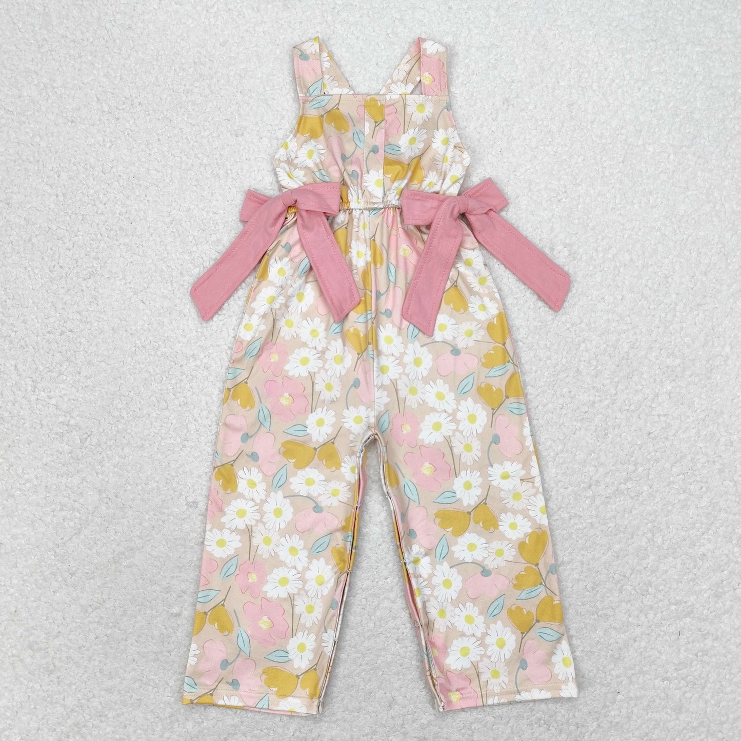 Straps floral daisy kids girls jumpsuit