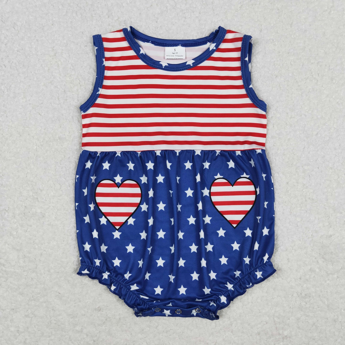 stripes and stars girl patriotic romper