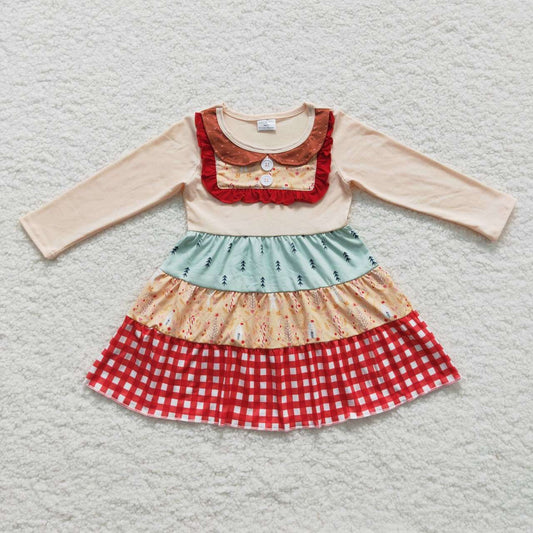 girl fall long sleeve dress kids clothes