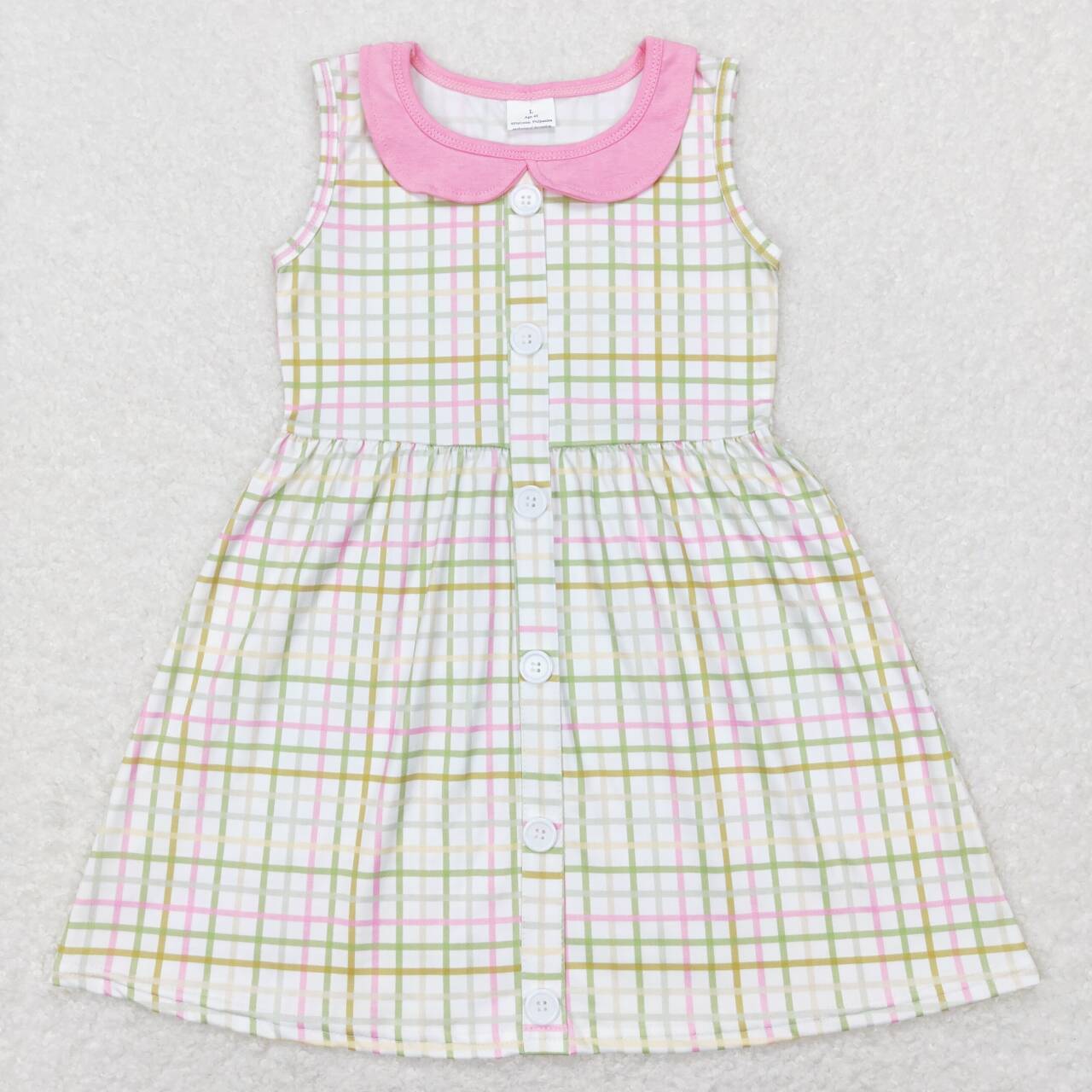 sleeveless colorful gingham dress