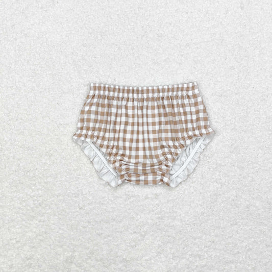 Khaki plaid bloomer baby boy underwear