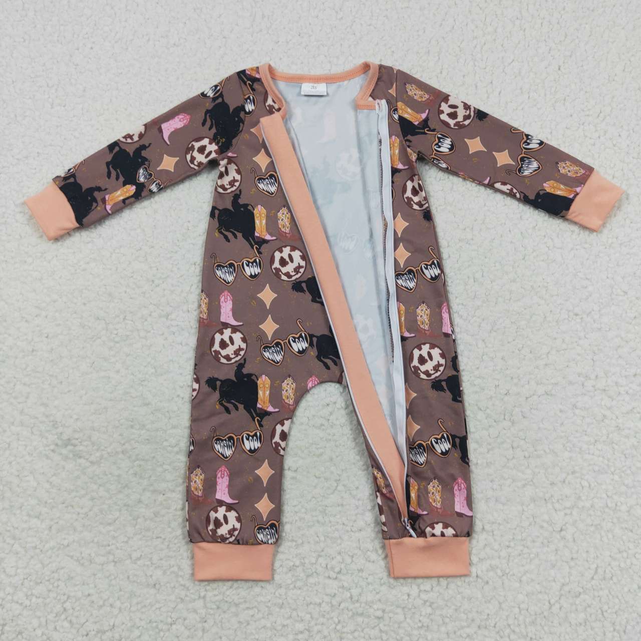 Western baby sleeper zipper rodeo PJs