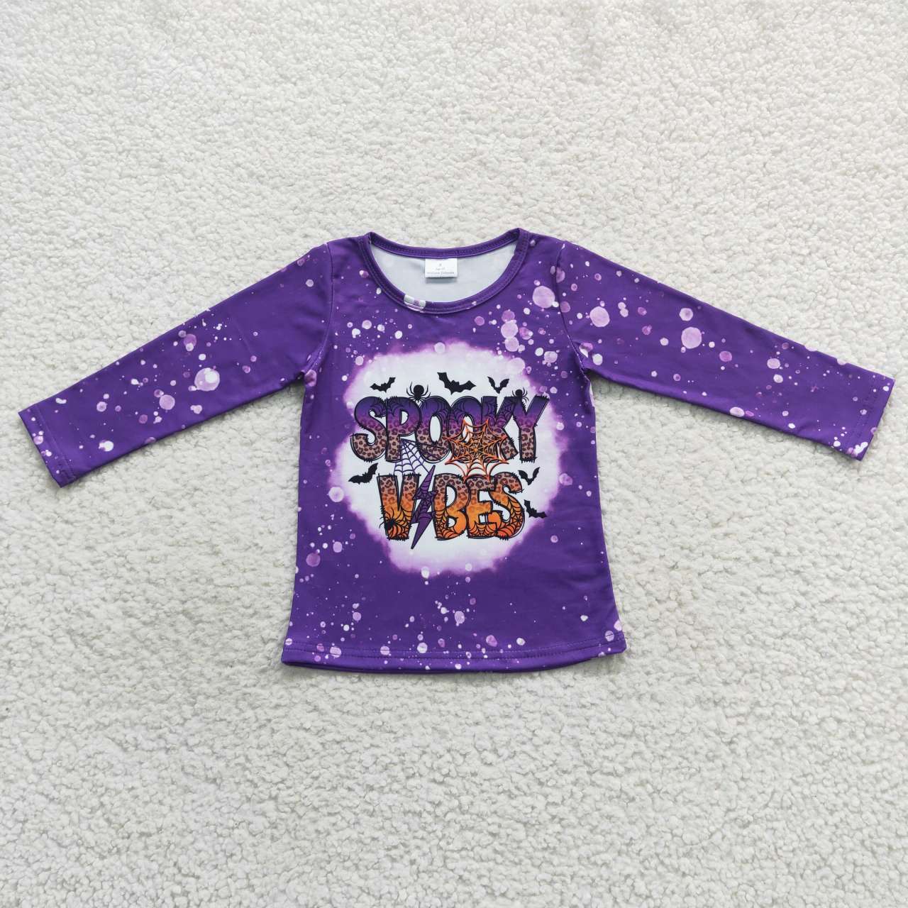 Purple spooky vibes girl long sleeve Halloween top