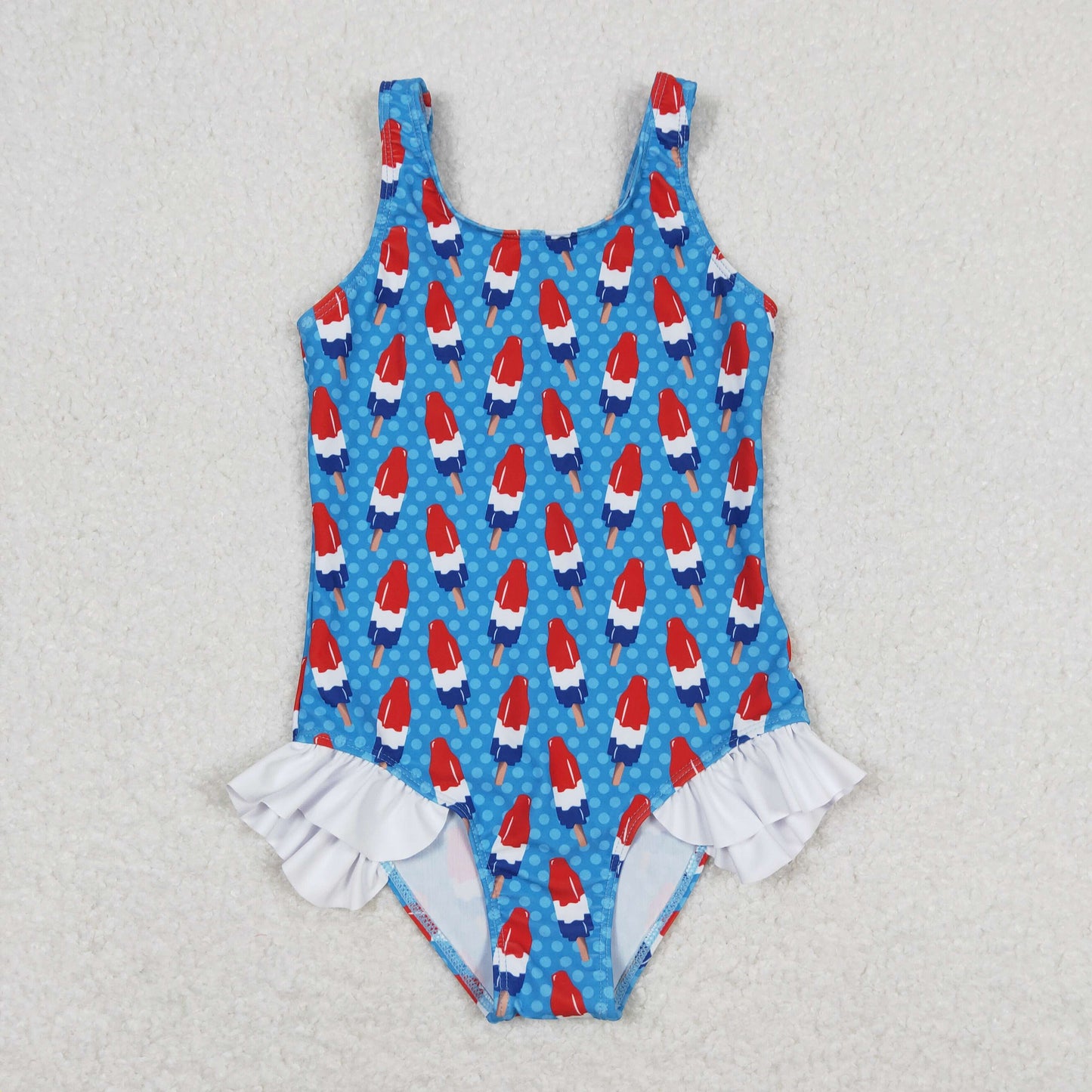red white blue popsicle one piece swimsuit patriotic swimwear
