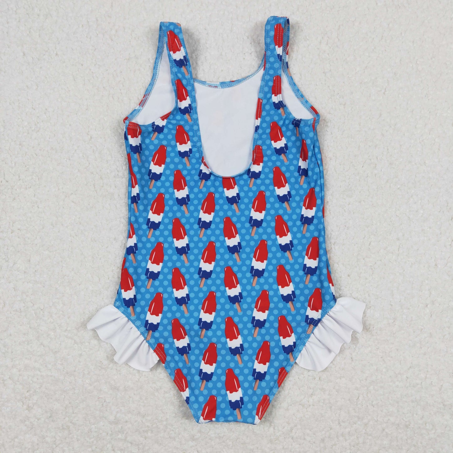 red white blue popsicle one piece swimsuit patriotic swimwear