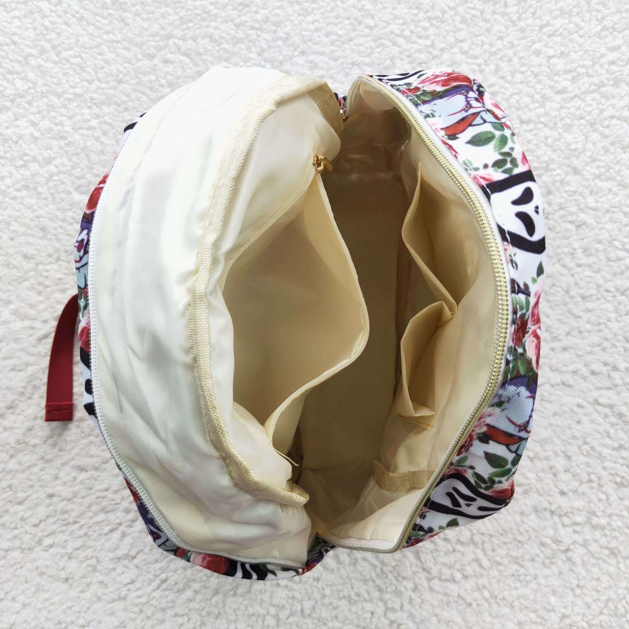 Horror flower print kids backpack school bag