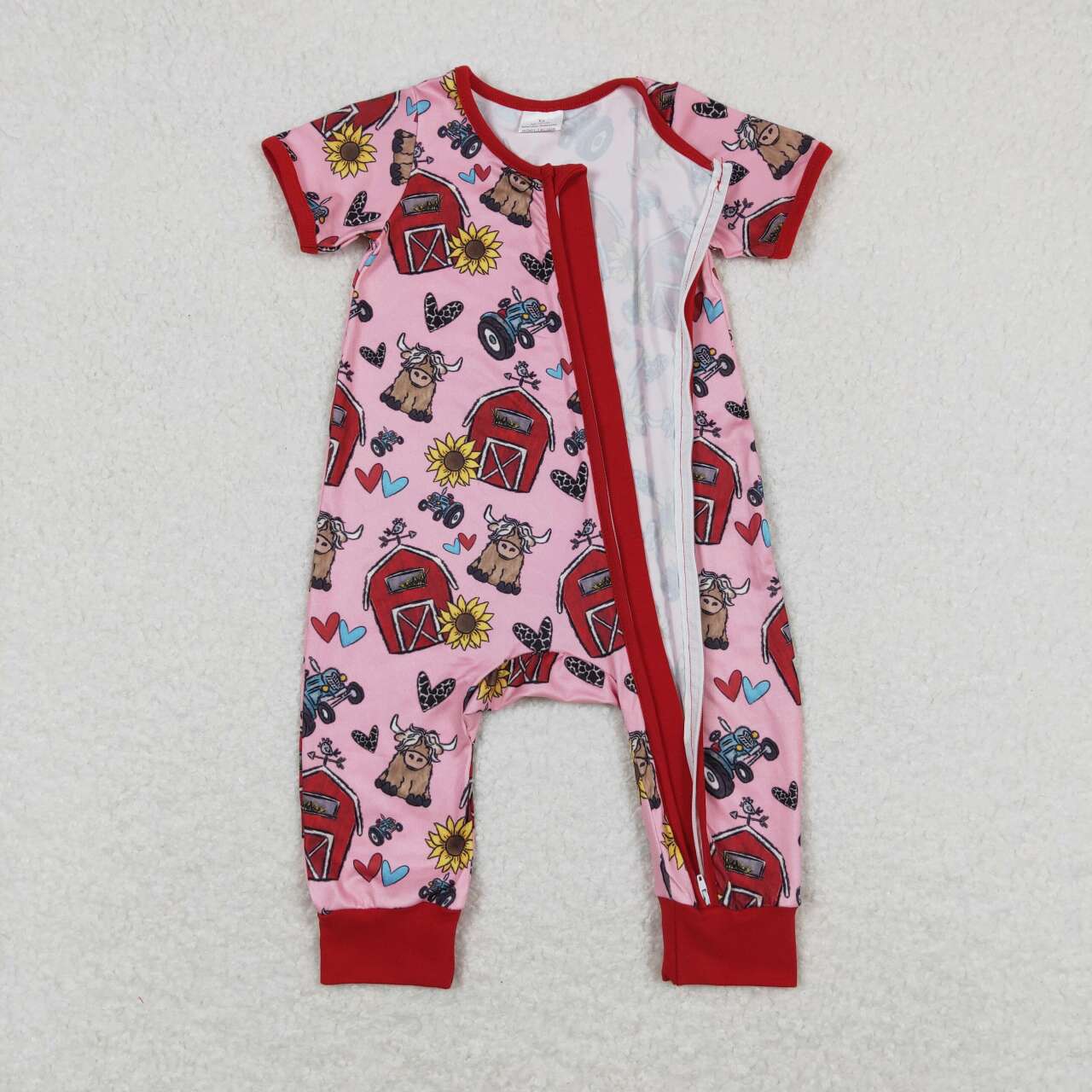 baby girl farm life zip sleeper infant clothes
