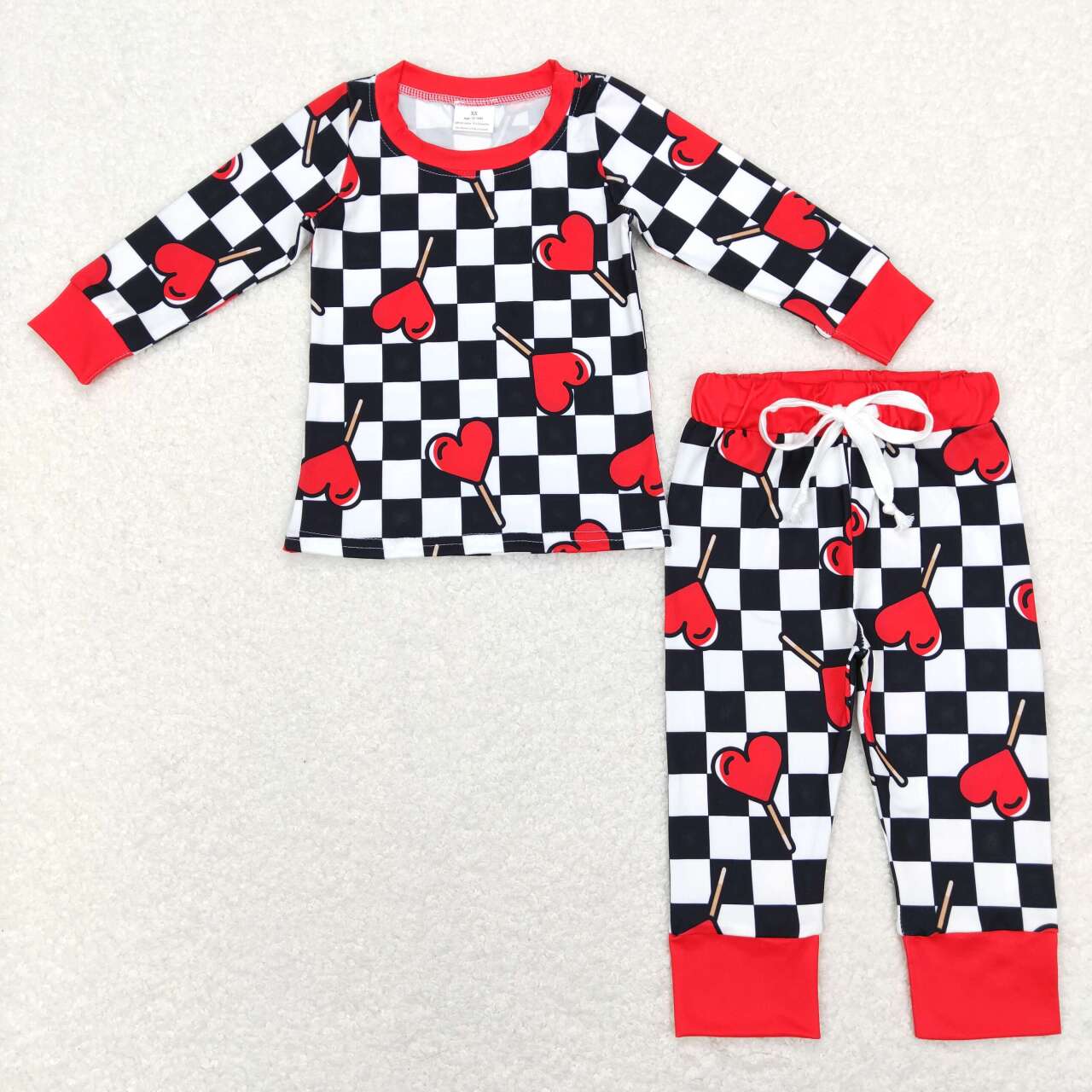 kids valentine's day heart candy pajama