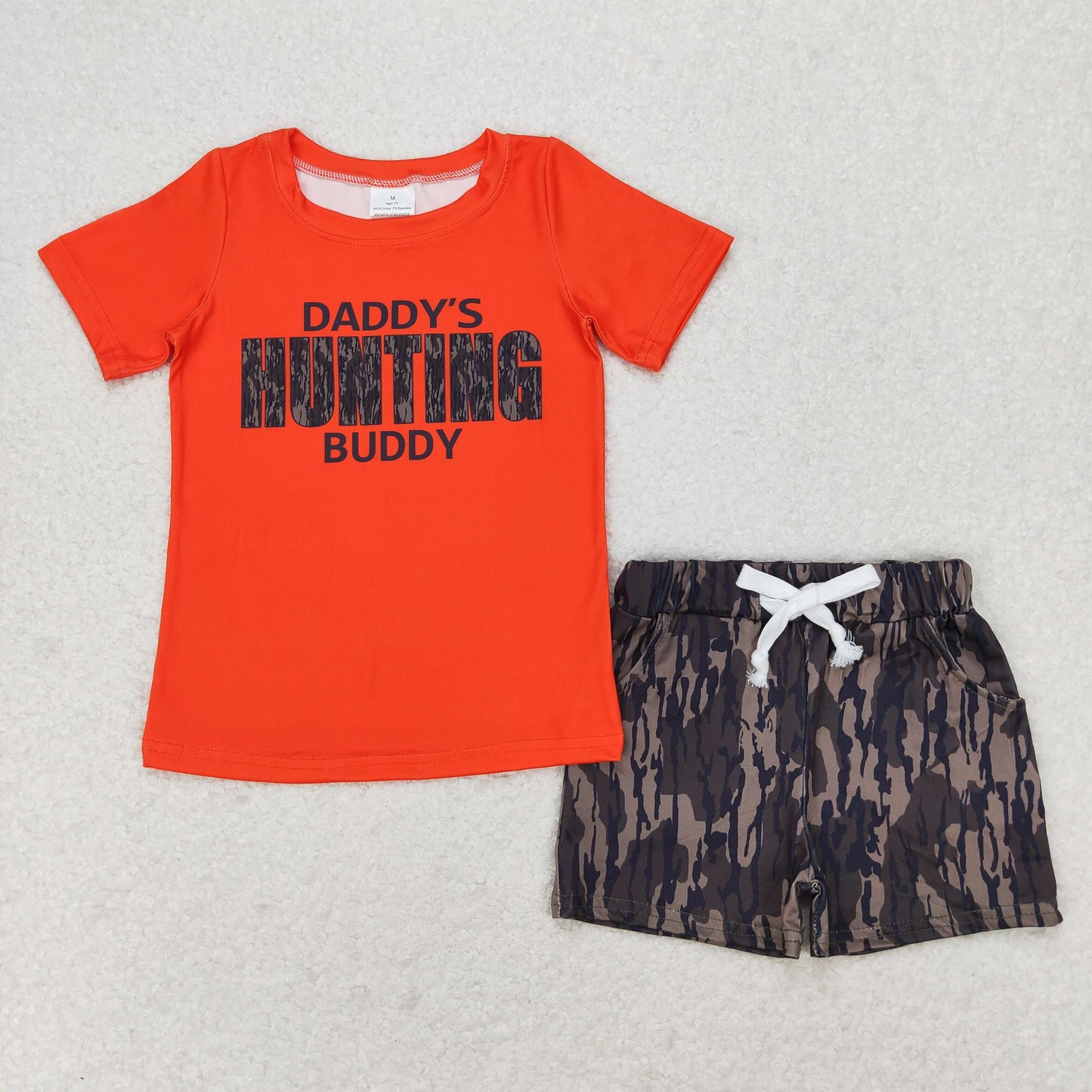 daddy's hunting buddy boy shorts set summer clothing