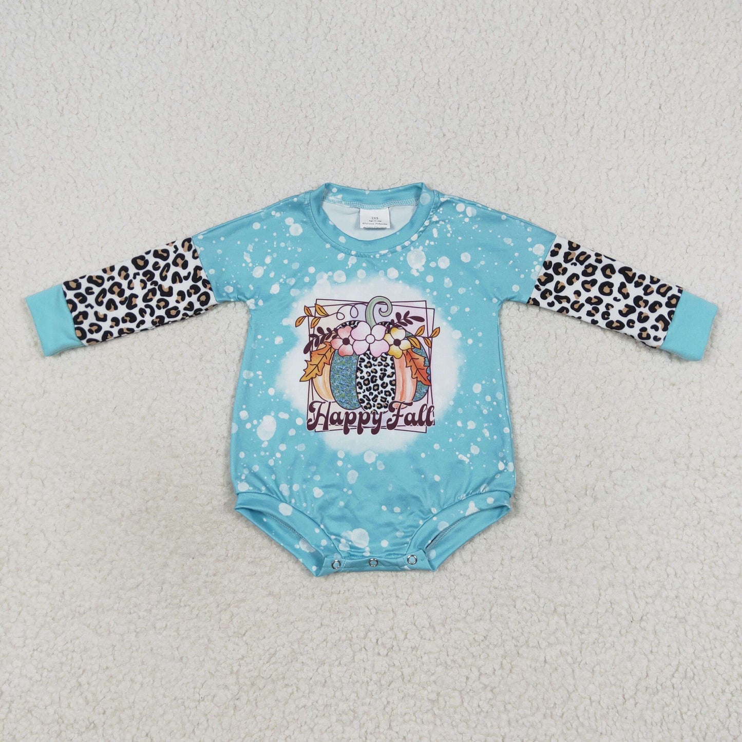 Happy fall baby girl long sleeve snap playsuit