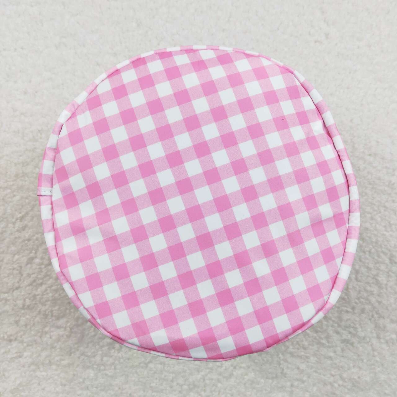 kids girls easter light pink plaid bunny basket