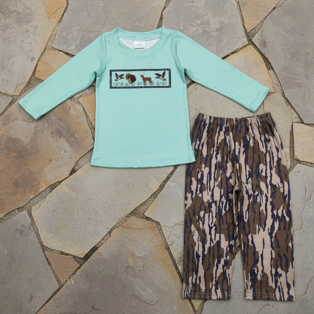 duck hunting clothing camo pants set boys outfit