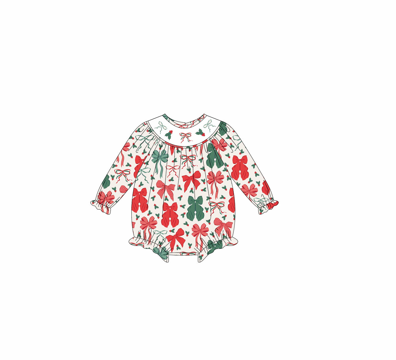Pre order Christmas bow baby romper