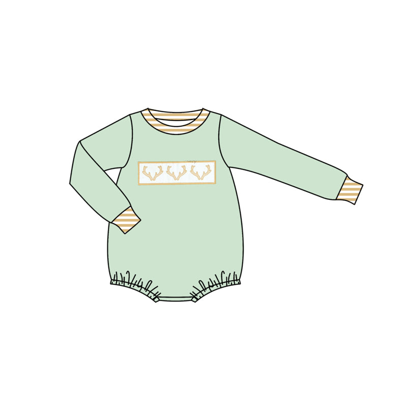 Pre order winter deer green boy bodysuit