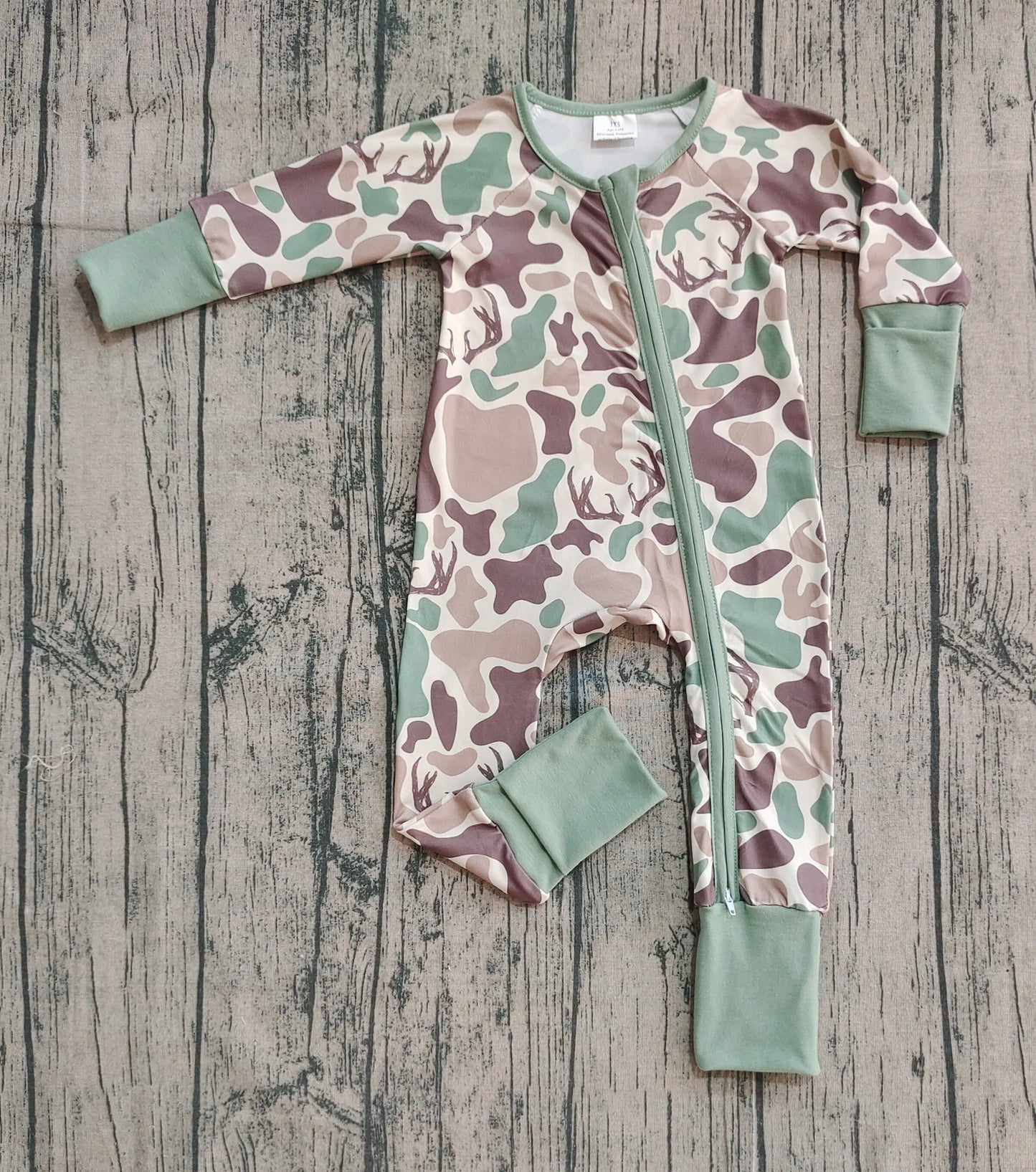 Pre order hunter camo zip sleeper pajama