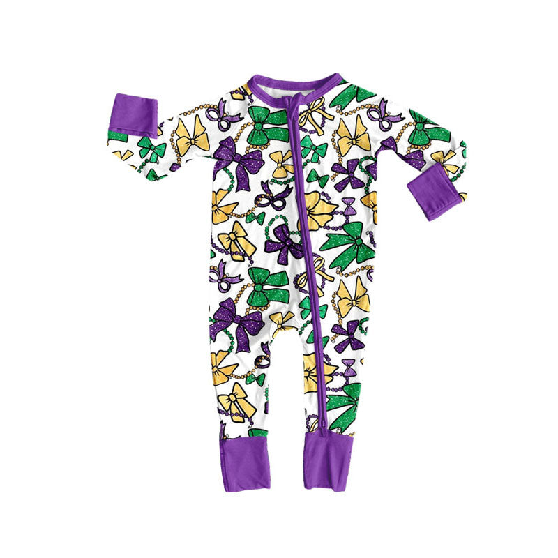 Pre order mardi gras baby zip sleeper