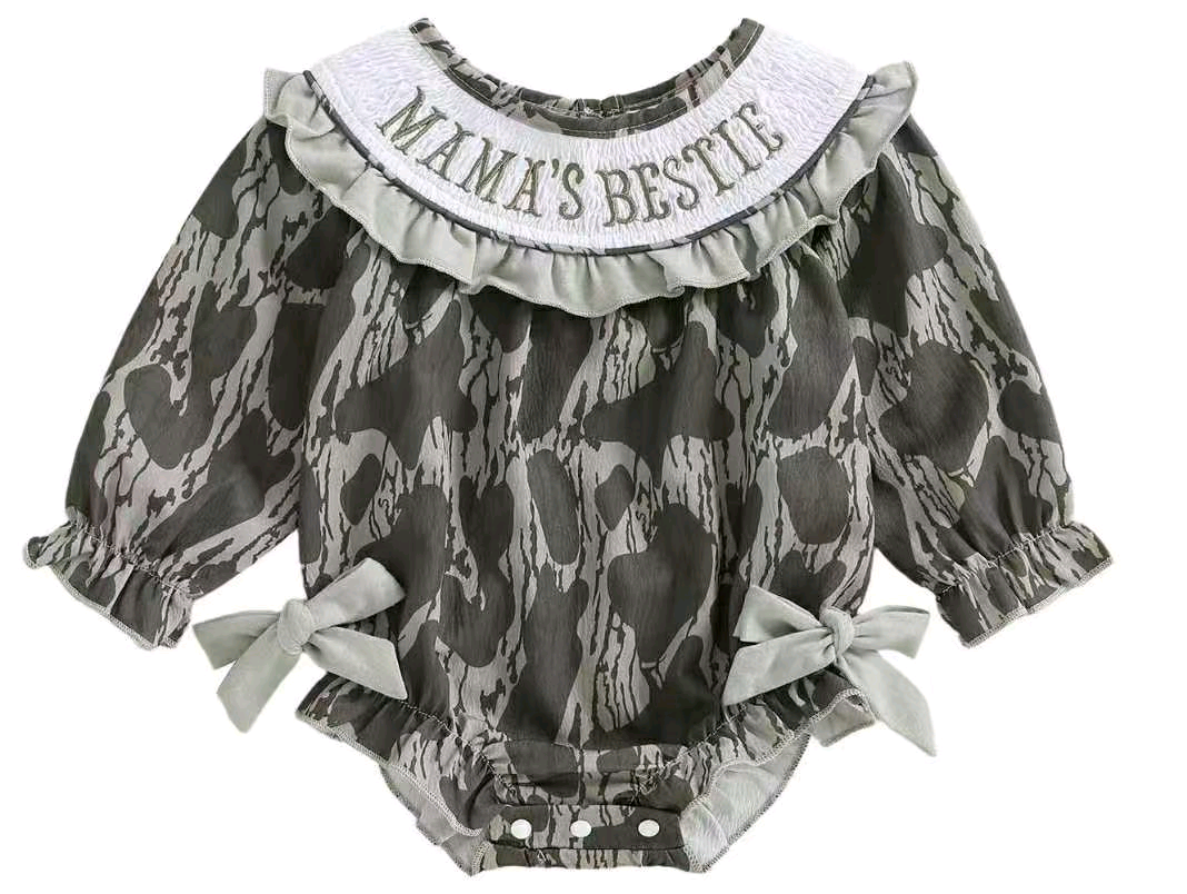 Pre order mama's bestie camo baby girl bubble