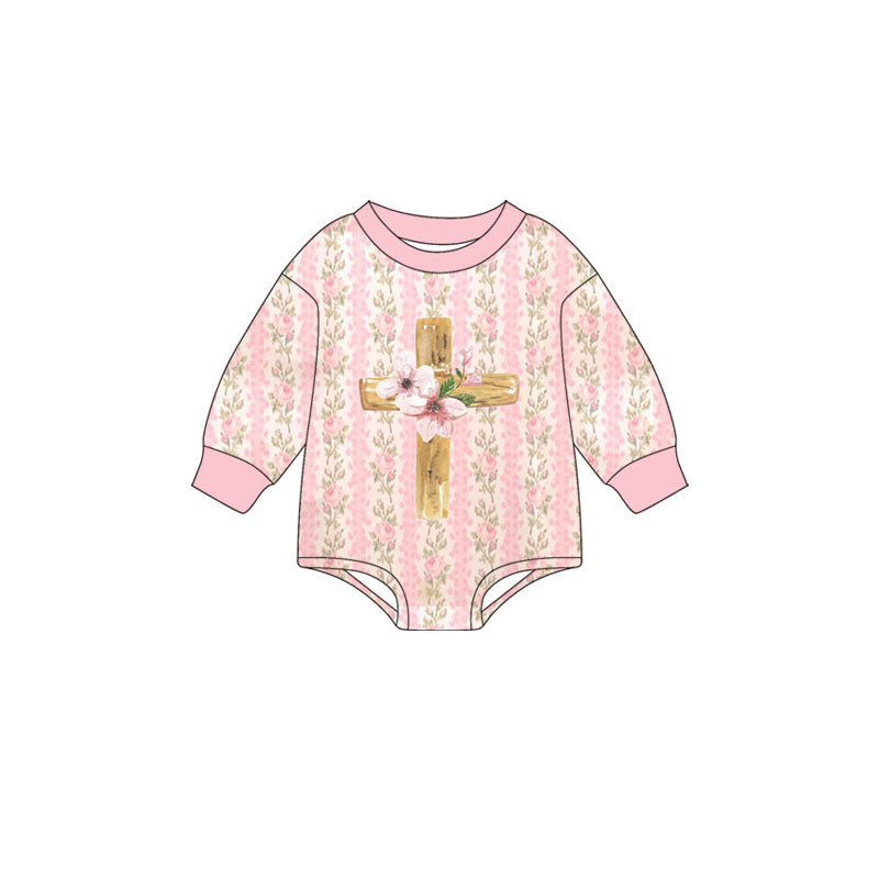 Pre order easter cross pink flower girl bubble