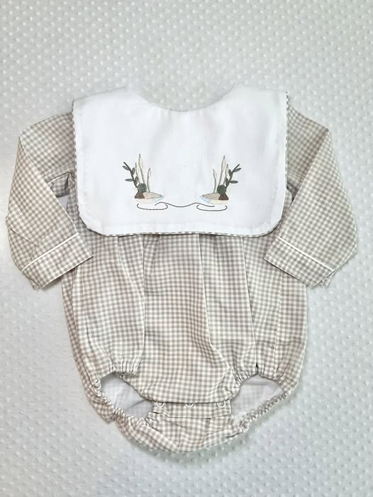 Pre order gingham mallard romper