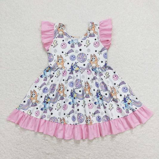 baby girl clothing flutter sleeve blu*y twirl dress pink