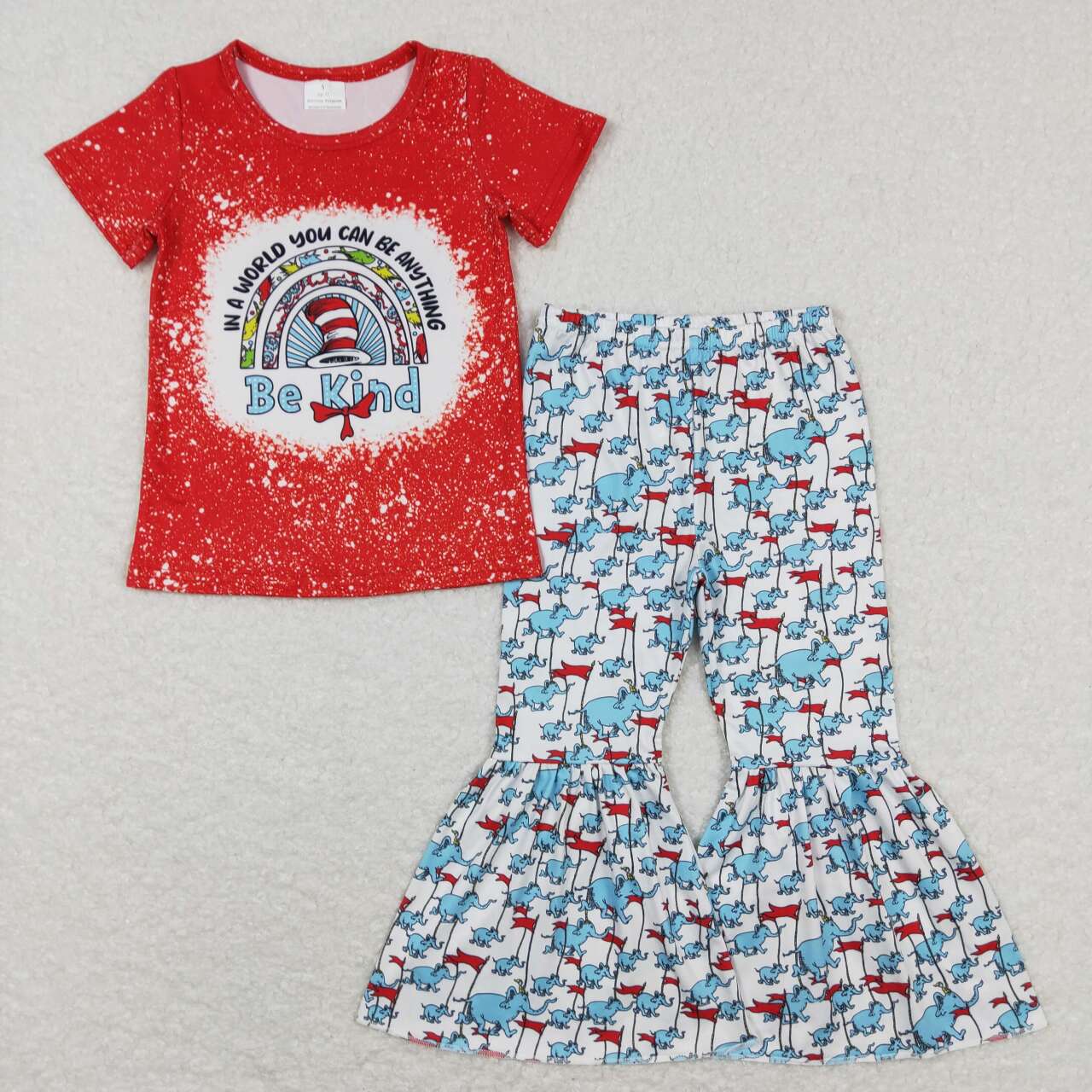 girl dr seuss bell bottom pants set