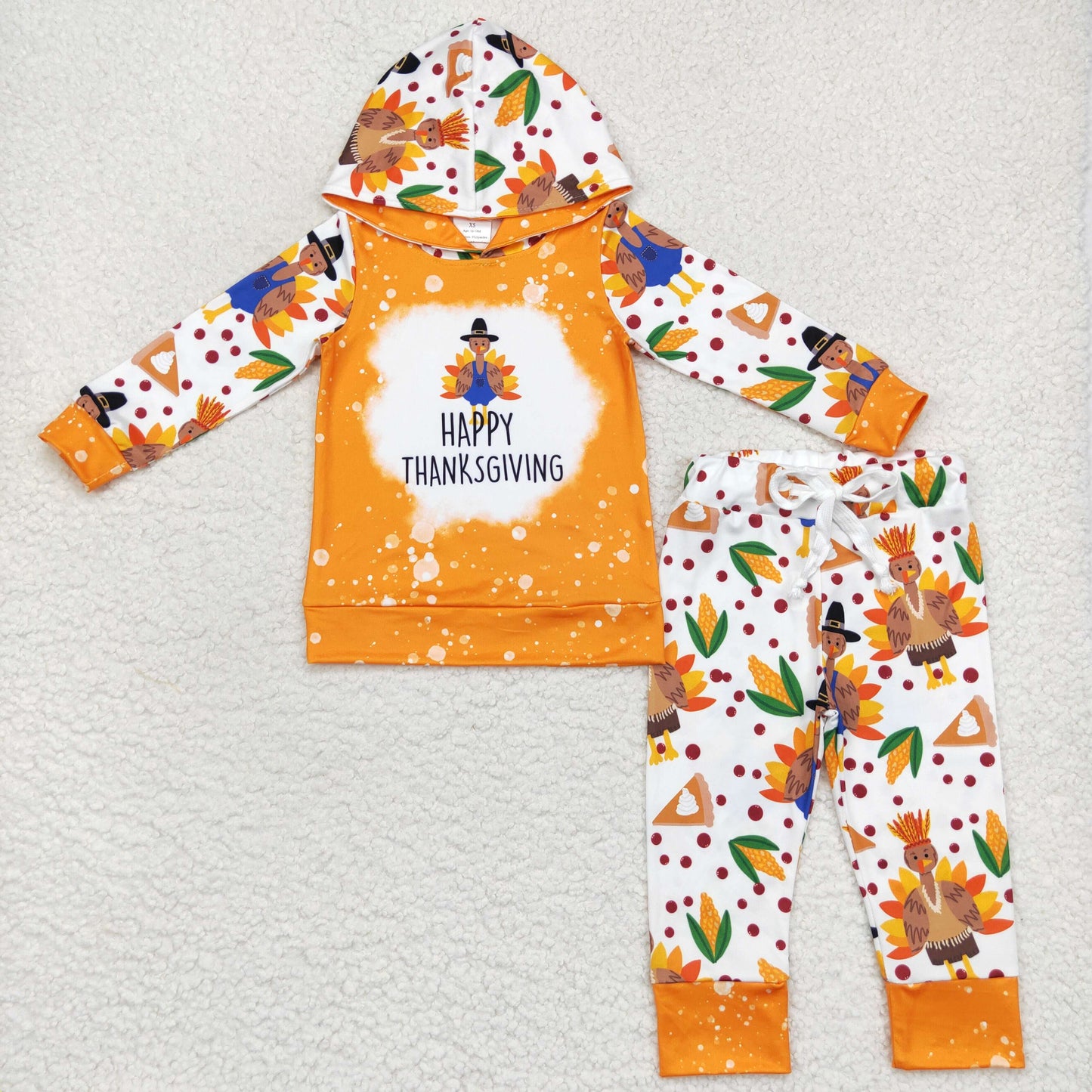 happy thanksgiving little boy turkey hoodie outfit
